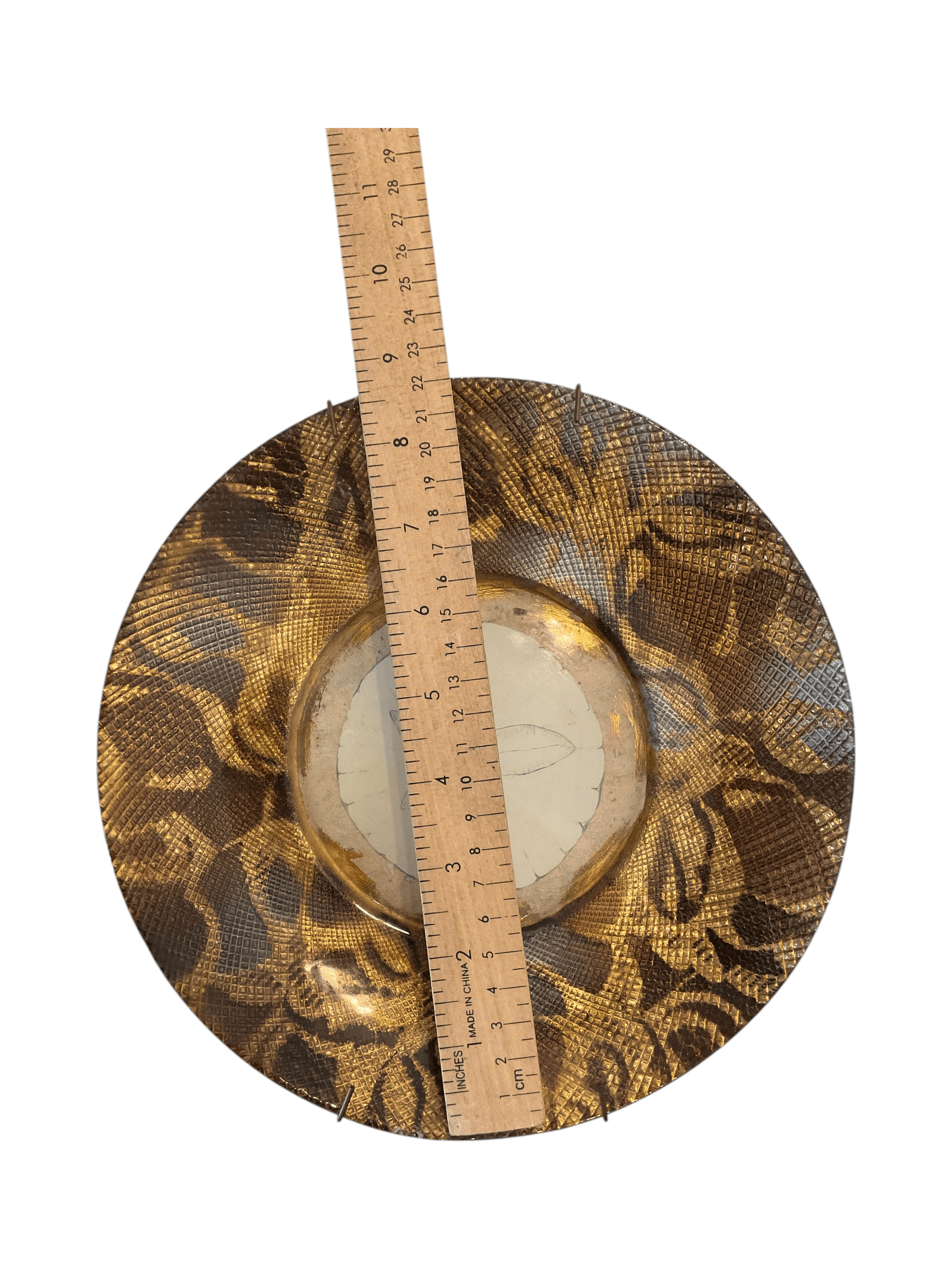 Decorative Gold Leaf Pattern Plate 12" - Thumbnail 3