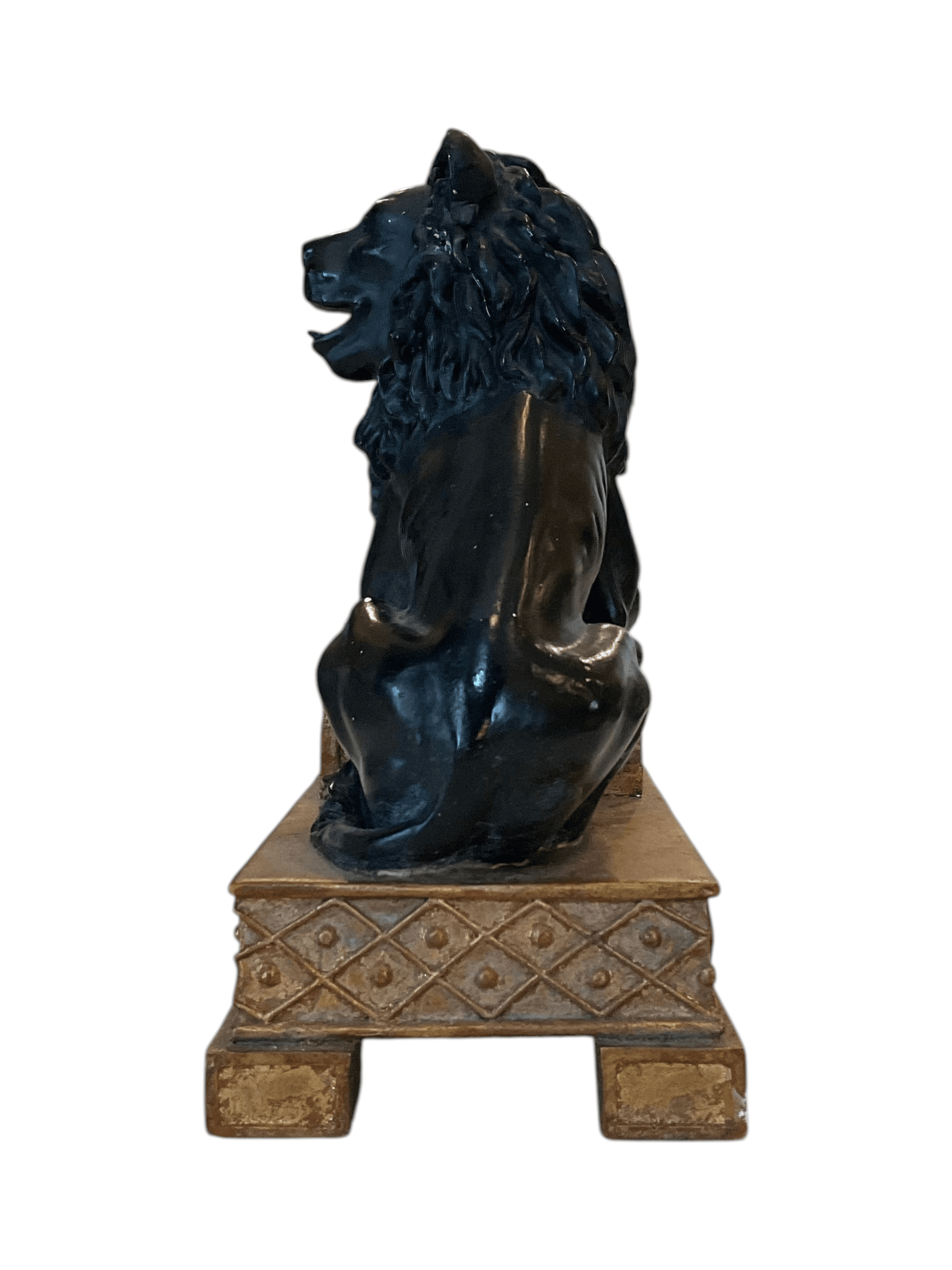 Vintage Lion Mantel Clock with Roman Numerals - Thumbnail 2