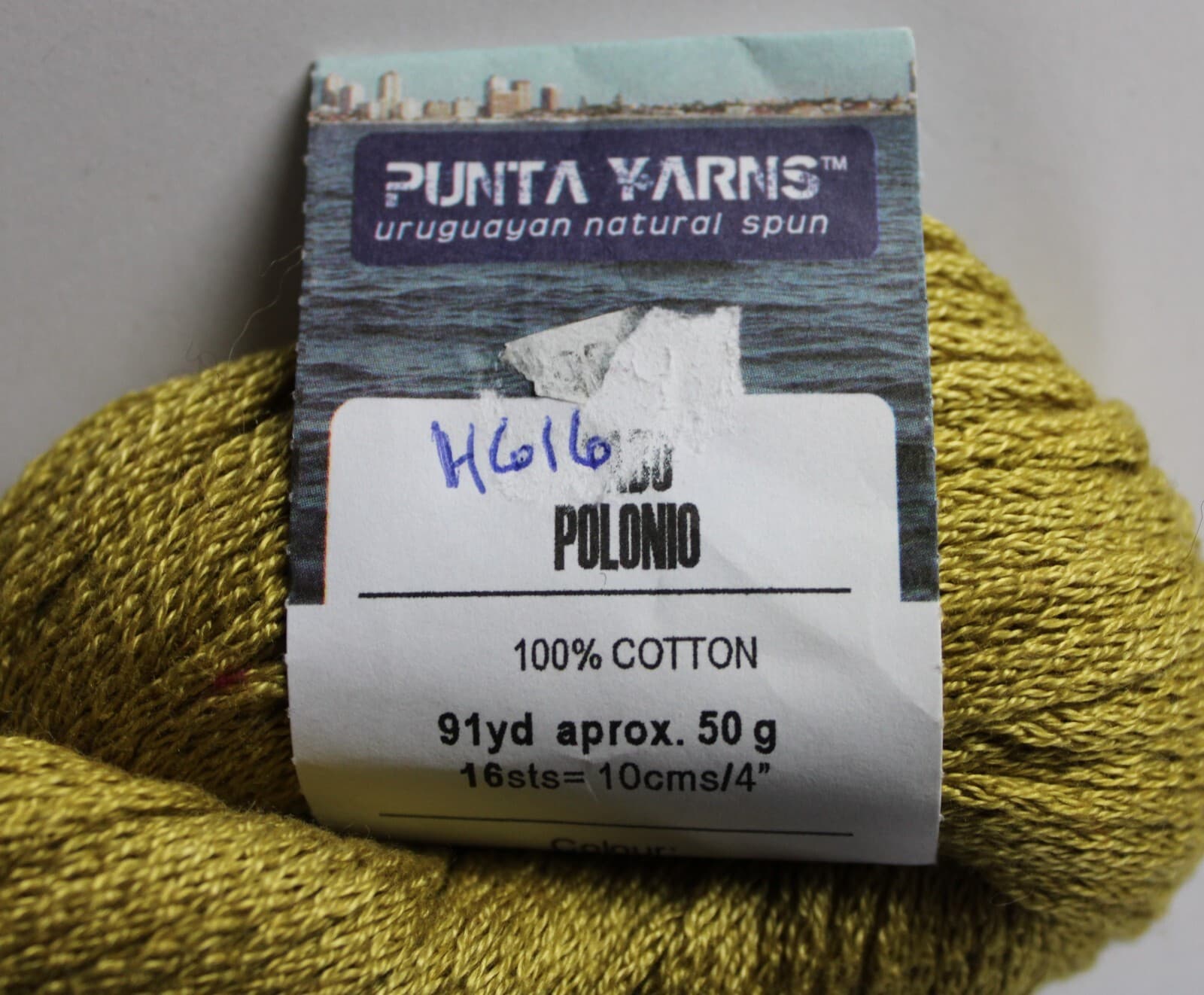 Punta Yarns Cabo Polonio Col SOL332 Olive100% Cotton 50gr 91yd - Thumbnail 2