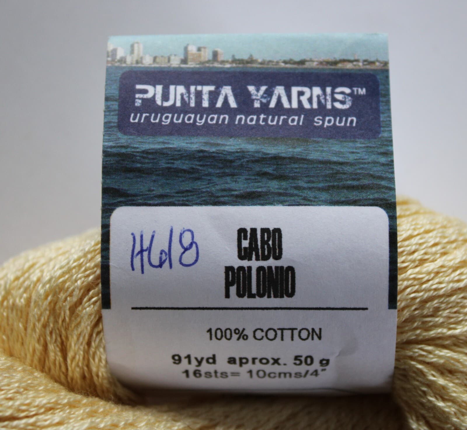 Punta Yarns Cabo Polonio Col SOL517 Yellow 100% Cotton 50gr 91yd - Thumbnail 2