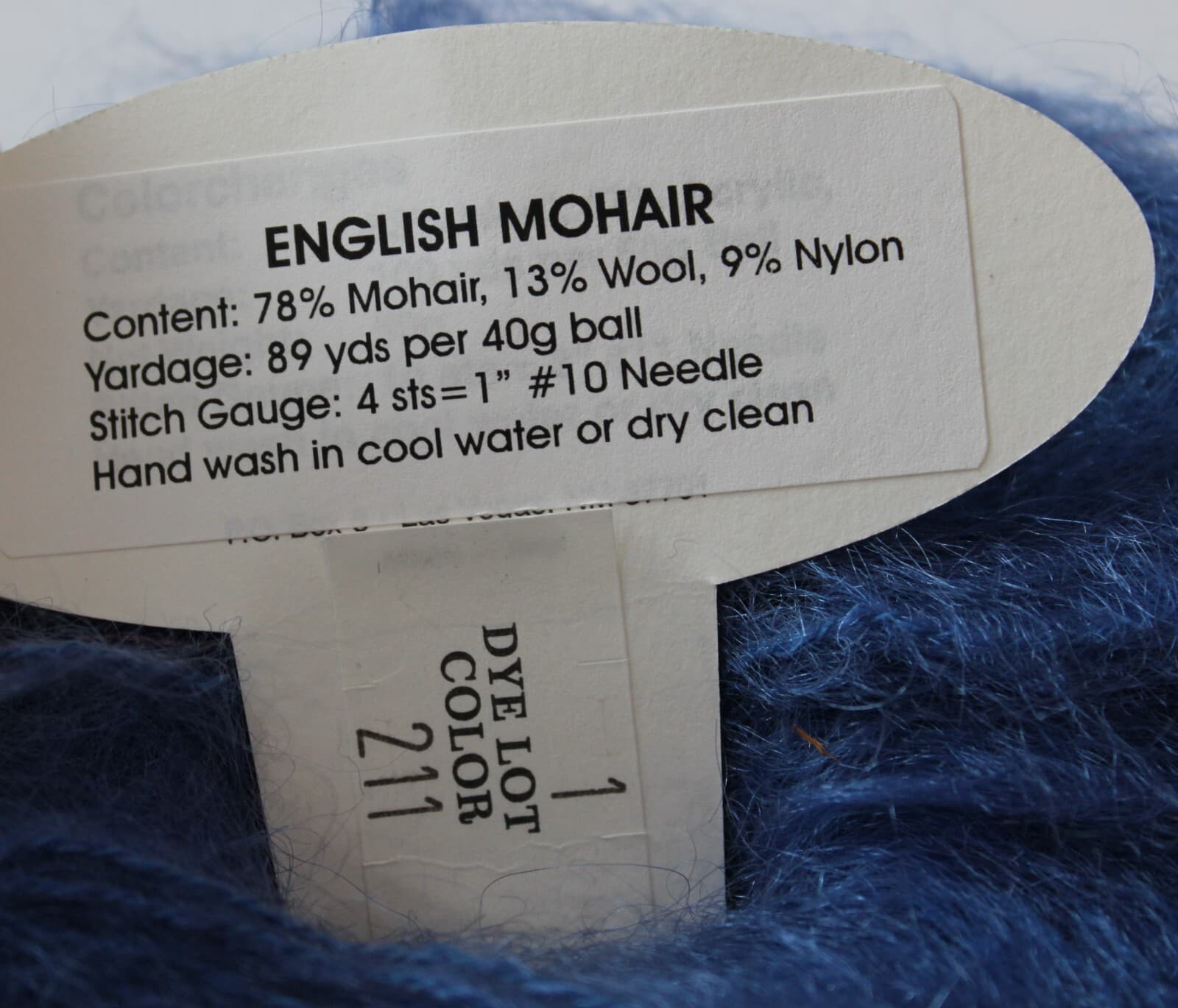 IronStone Yarns English Mohair 78% Mohair 13% Wool 9% Nylon 89yd 40g Blue - Thumbnail 2