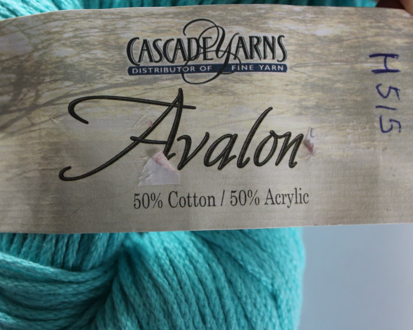 Cascade Yarn Avalon Cotton Acrylic Col 16 Turquoise 3.5oz. 175yd - Thumbnail 2