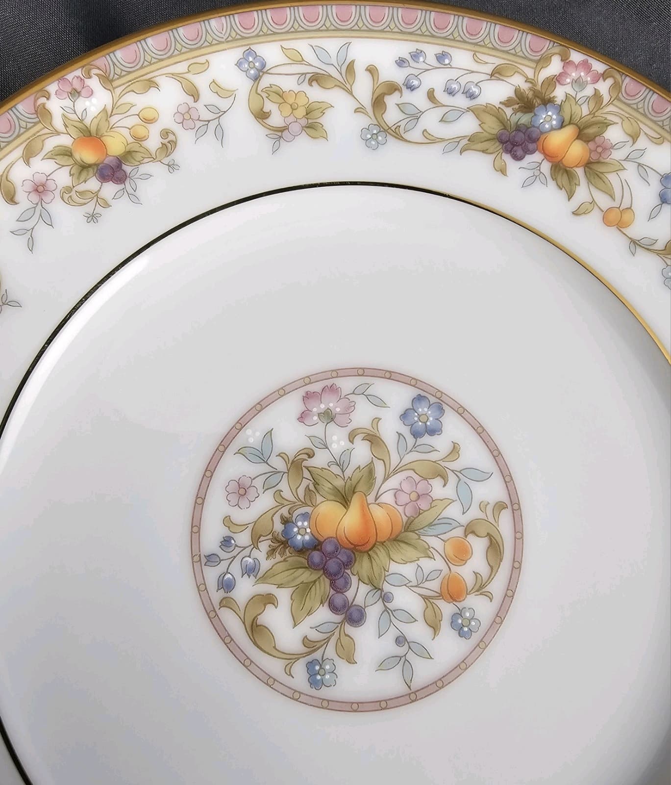 Vintage Noritake Ireland Harvesting 2770 (4) Bread Plates W Flowers & Fruit 6.25 - Thumbnail 4