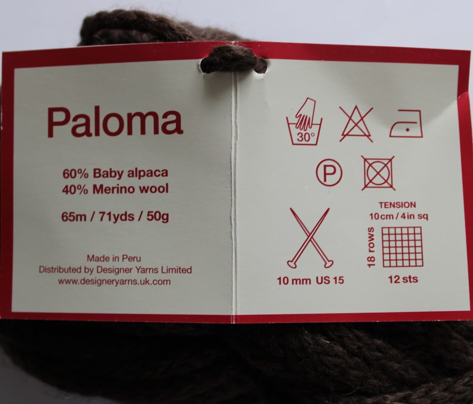 Debbie Bliss Yarn Paloma Col 42005 Brown Baby Alpaca Merino Wool 50gr, 71yd - Thumbnail 5