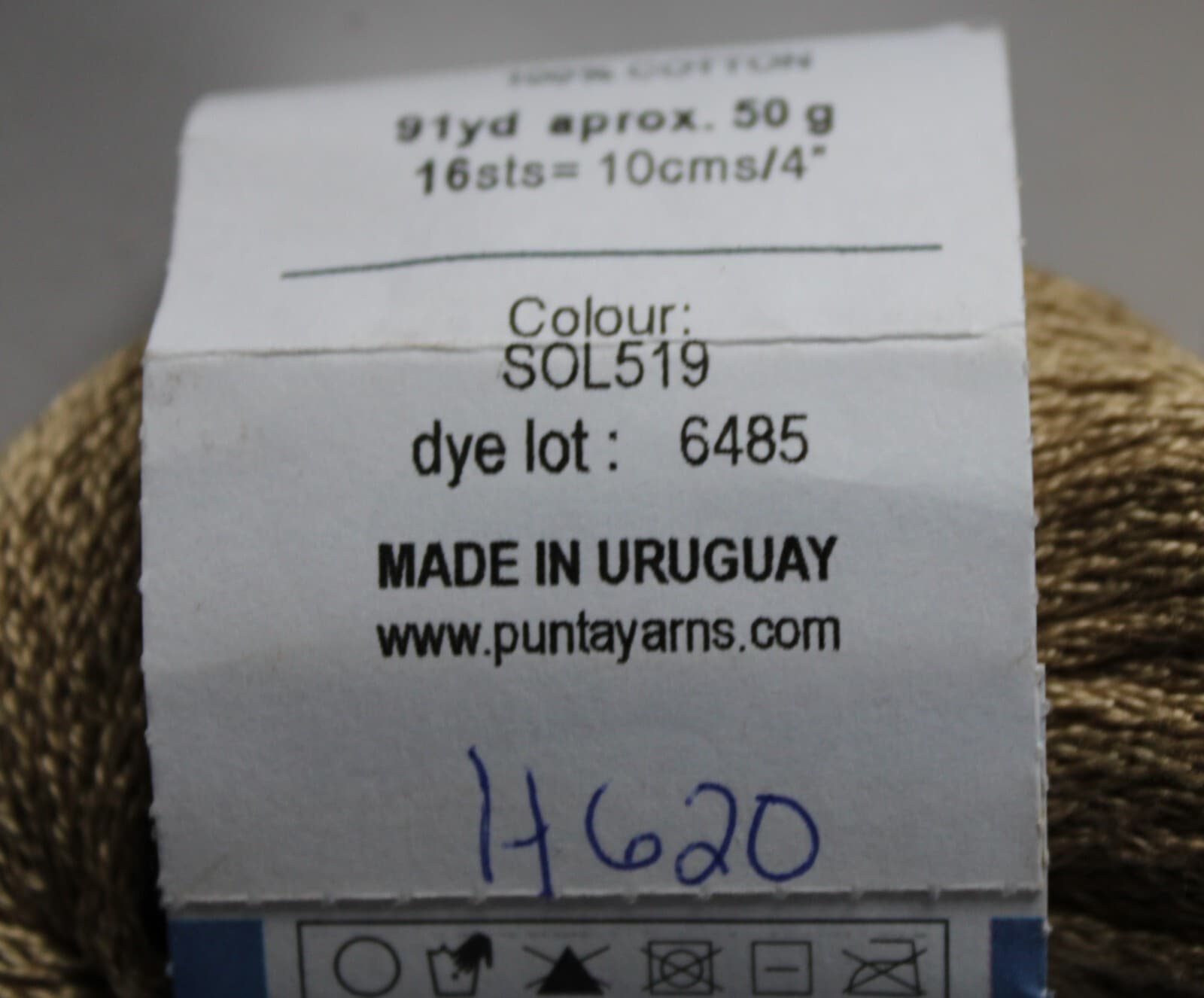 Punta Yarns Cabo Polonio Col SOL519 Gold 100% Cotton 50gr 91yd - Thumbnail 4