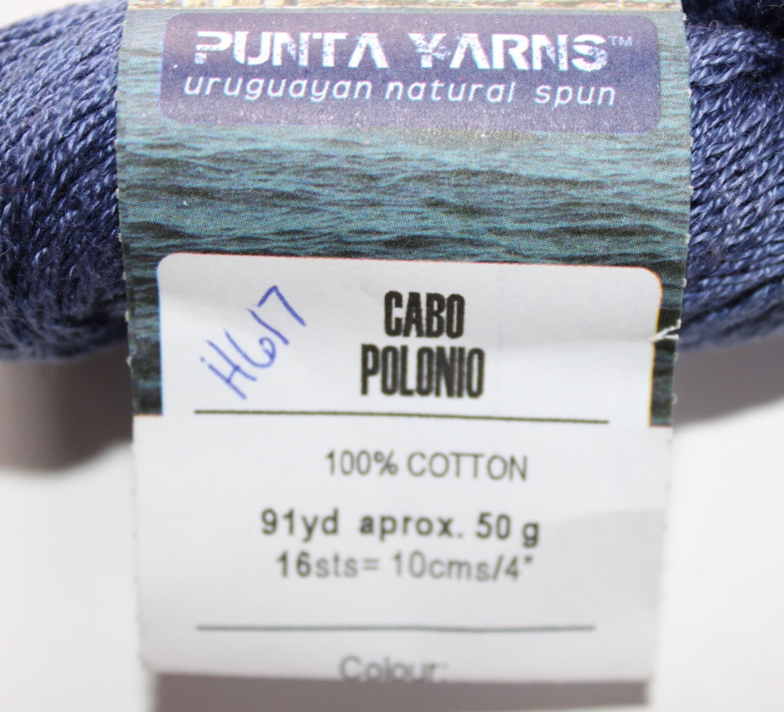 Punta Yarns Cabo Polonio Col SOL540 Blue 100% Cotton 50gr 91yd - Thumbnail 3