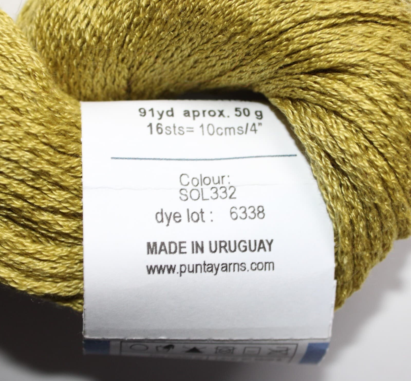 Punta Yarns Cabo Polonio Col SOL332 Olive100% Cotton 50gr 91yd - Thumbnail 3