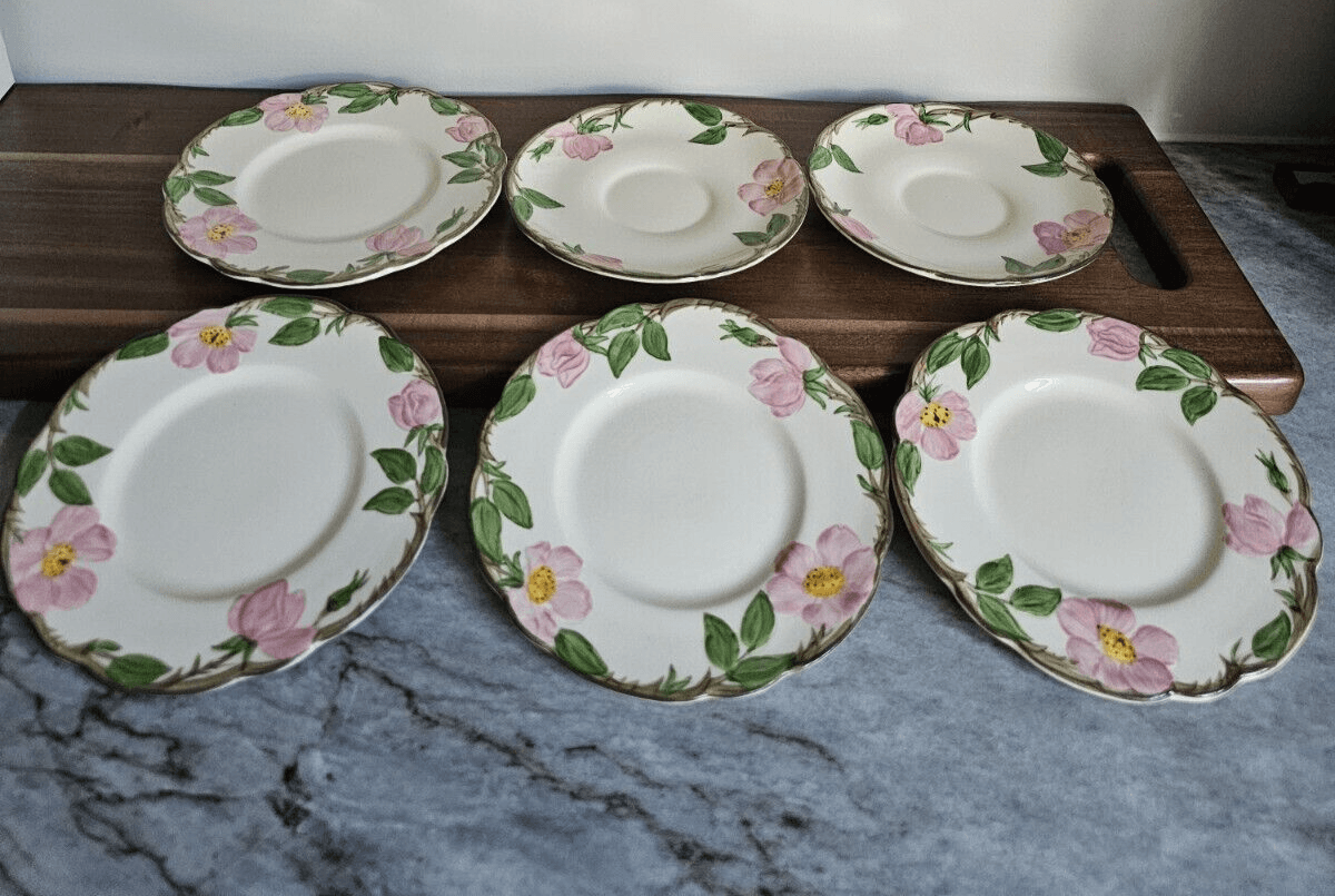 Franciscan Desert Rose (4) Bread & Butter Plates 6” (2) Saucers USA