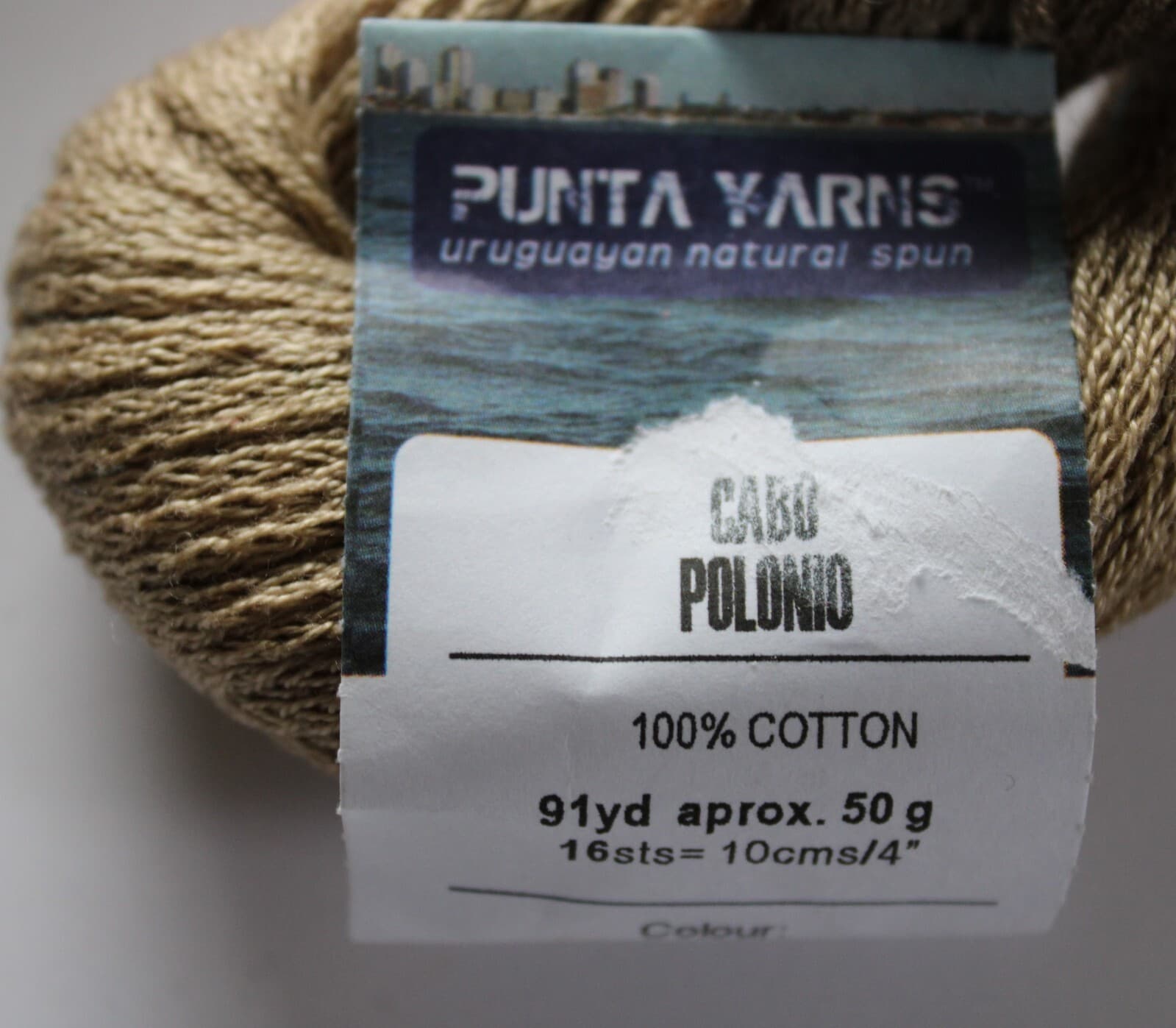 Punta Yarns Cabo Polonio Col SOL519 Gold 100% Cotton 50gr 91yd - Thumbnail 3