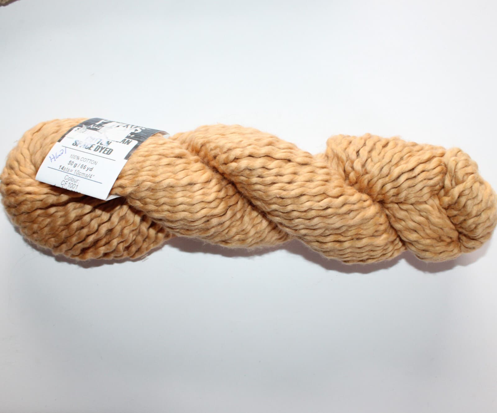 Punta Yarns Del Este South America Col CF1001 Gold 100% Cotton 50gr, 66yd