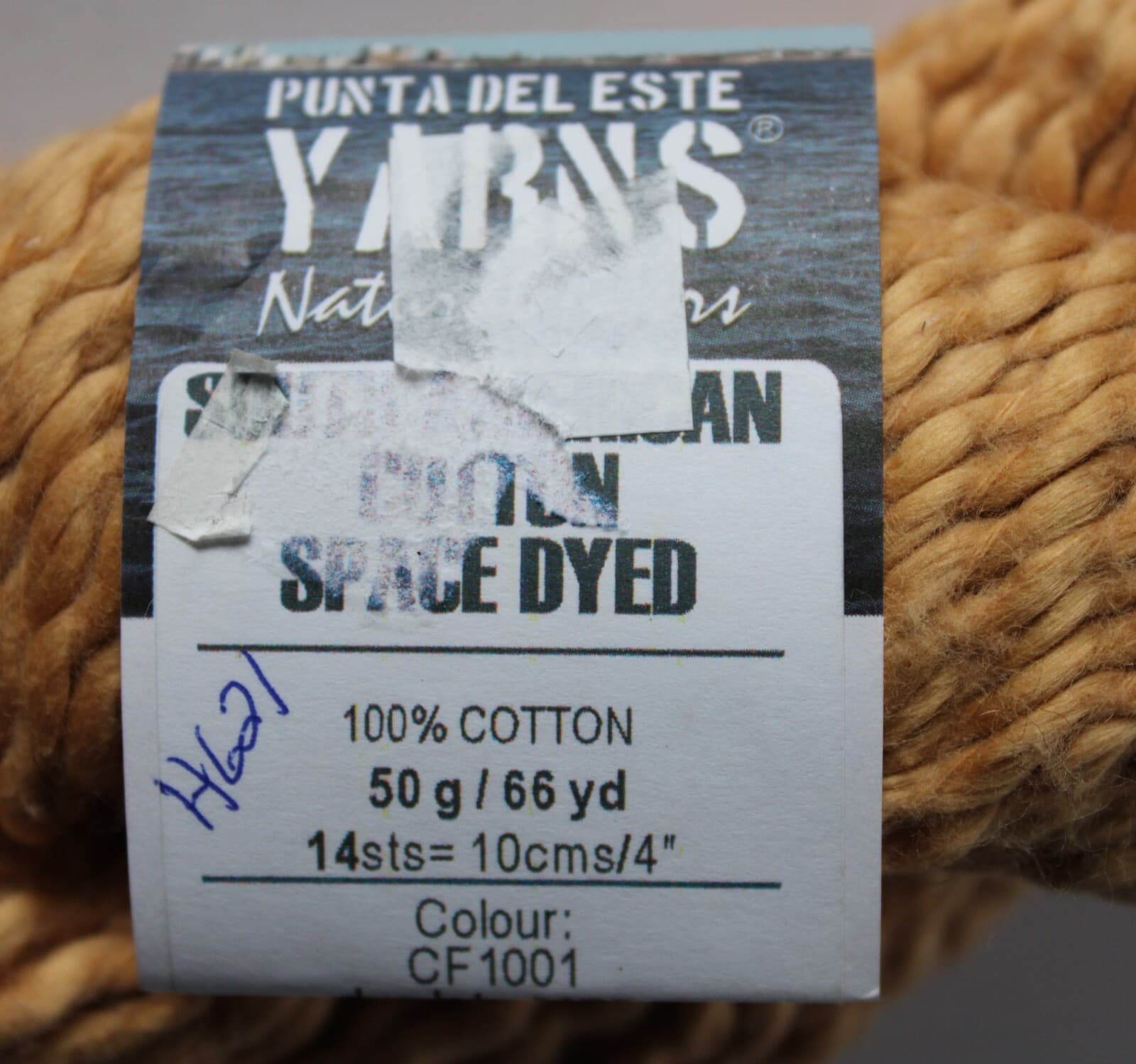 Punta Yarns Del Este South America Col CF1001 Gold 100% Cotton 50gr, 66yd - Thumbnail 2