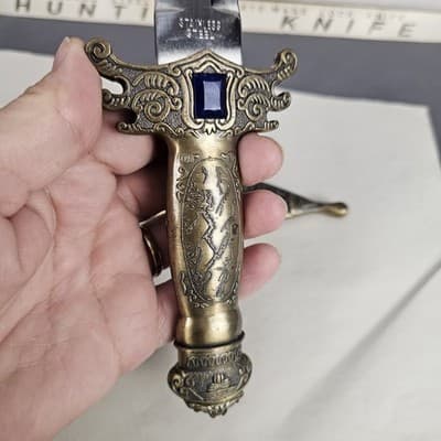 Decorative Stainless Steel Blade Hunting Knife 14" Jewel Scroll - Thumbnail 8