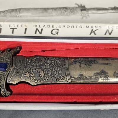Decorative Stainless Steel Blade Hunting Knife 14" Jewel Scroll - Thumbnail 2
