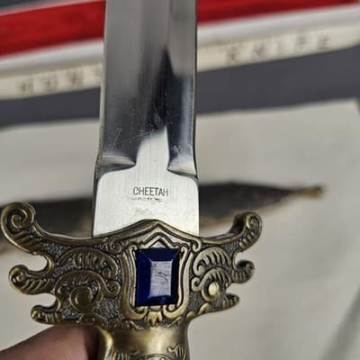 Decorative Stainless Steel Blade Hunting Knife 14" Jewel Scroll - Thumbnail 5