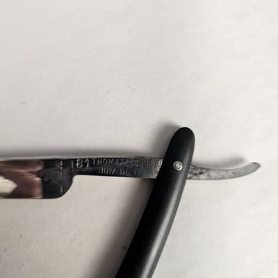Vintage Straight Razer 81 Thomaz Loureiro Black Handle 6" Long - Thumbnail 6