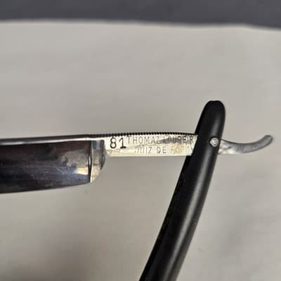 Vintage Straight Razer 81 Thomaz Loureiro Black Handle 6" Long - Thumbnail 8