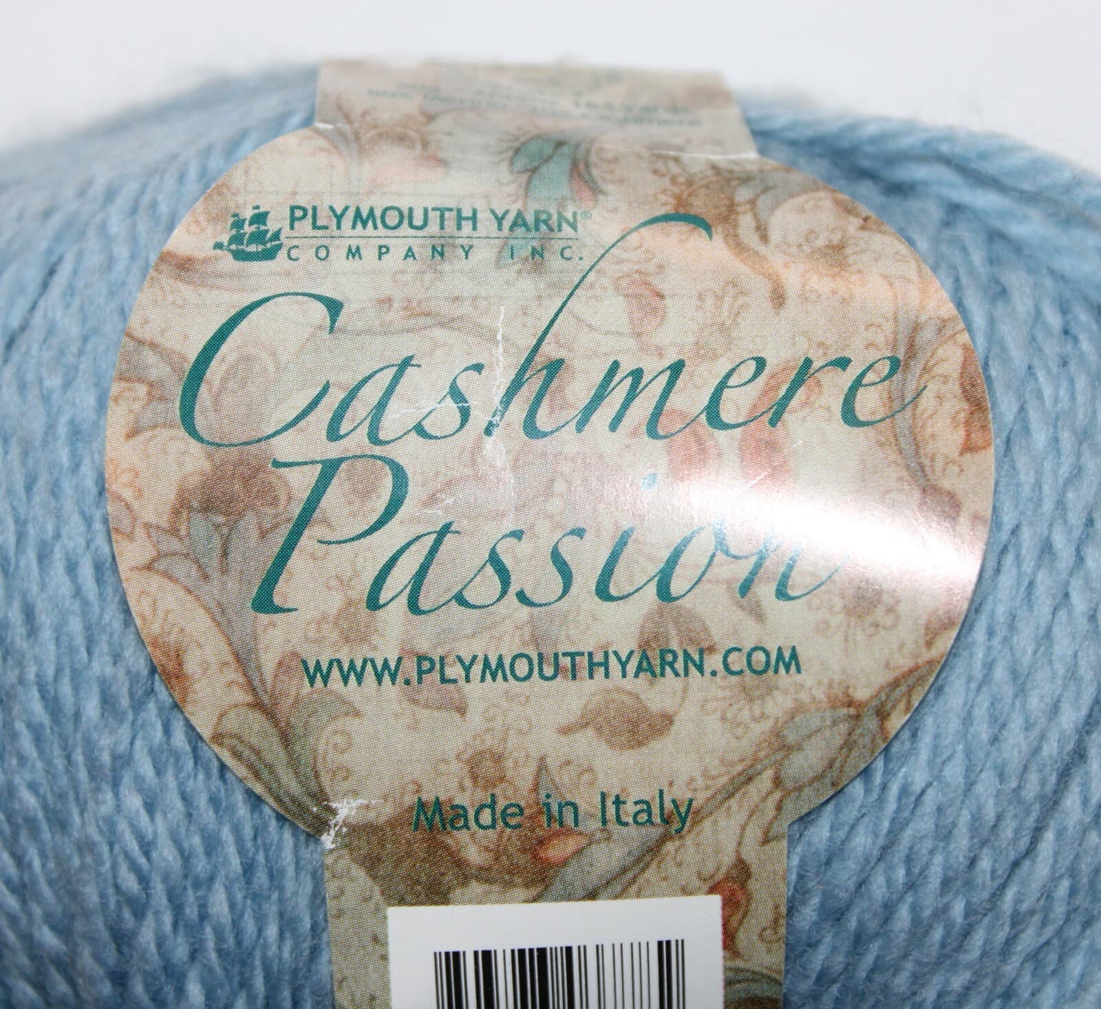 Cashmere Passion Yarn Plymouth 80% Merino 20% Cashmere Col 0014 Blue 50g 164yd - Thumbnail 2