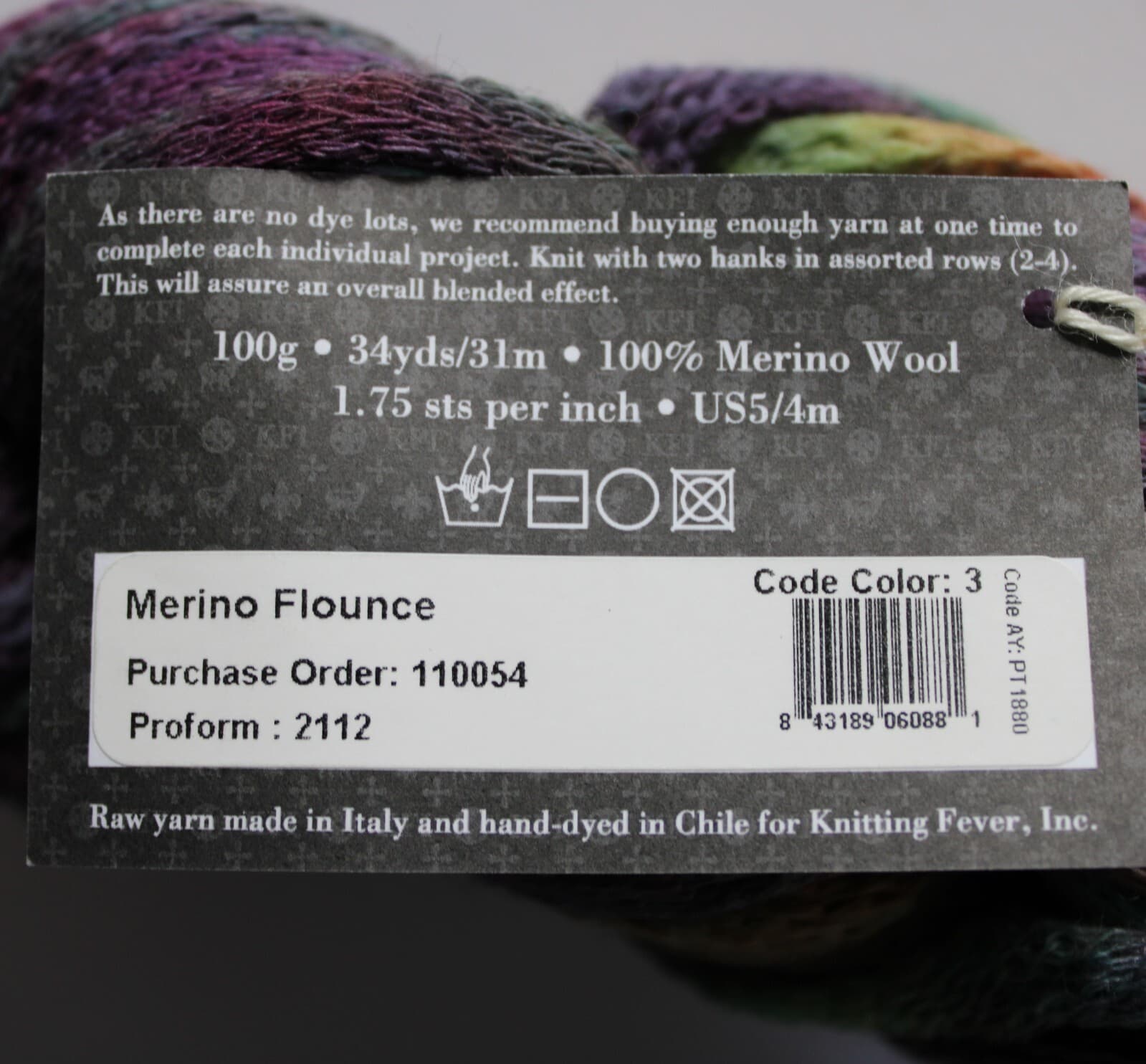 KFI Yarn Merino Flounce Col Code 3 100% Merino Wool 100gr 34yd - Thumbnail 4