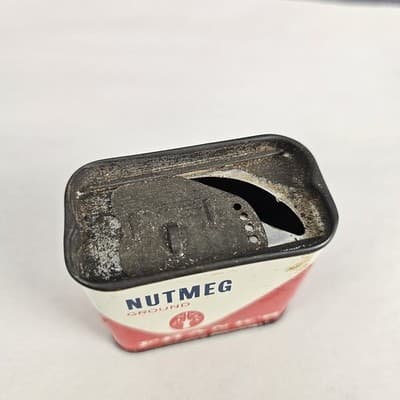 Vintage Frank's Ground Nutmeg Container Metal Slide Top 29¢ - Thumbnail 3