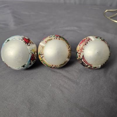 Vintage Corning Glass White Plastic Mice Christmas Ornaments USA Set of 3 - Thumbnail 8