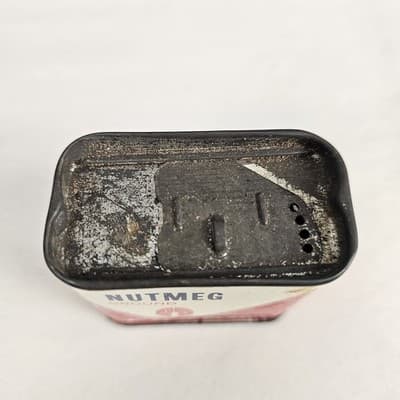 Vintage Frank's Ground Nutmeg Container Metal Slide Top 29¢ - Thumbnail 4