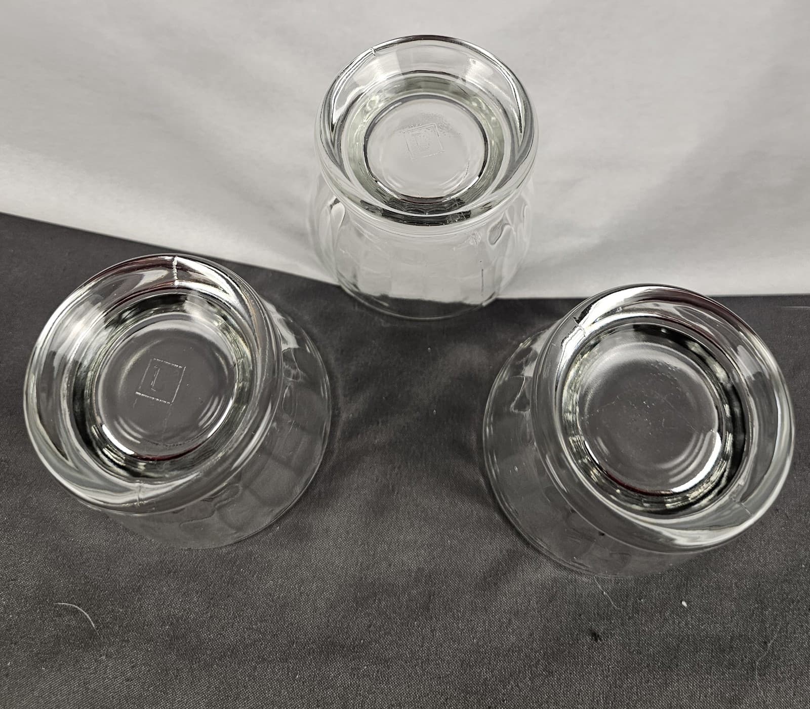 3 VTG Ribbed Etched Footed Clear Glass Egg Dessert Sherbet Dishes Jeanette Glass - Thumbnail 4