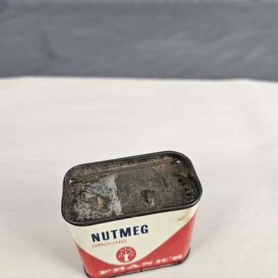 Vintage Frank's Ground Nutmeg Container Metal Slide Top 29¢ - Thumbnail 2
