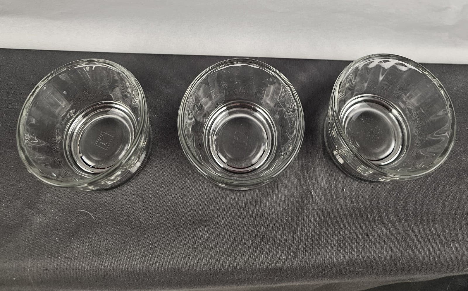 3 VTG Ribbed Etched Footed Clear Glass Egg Dessert Sherbet Dishes Jeanette Glass - Thumbnail 3