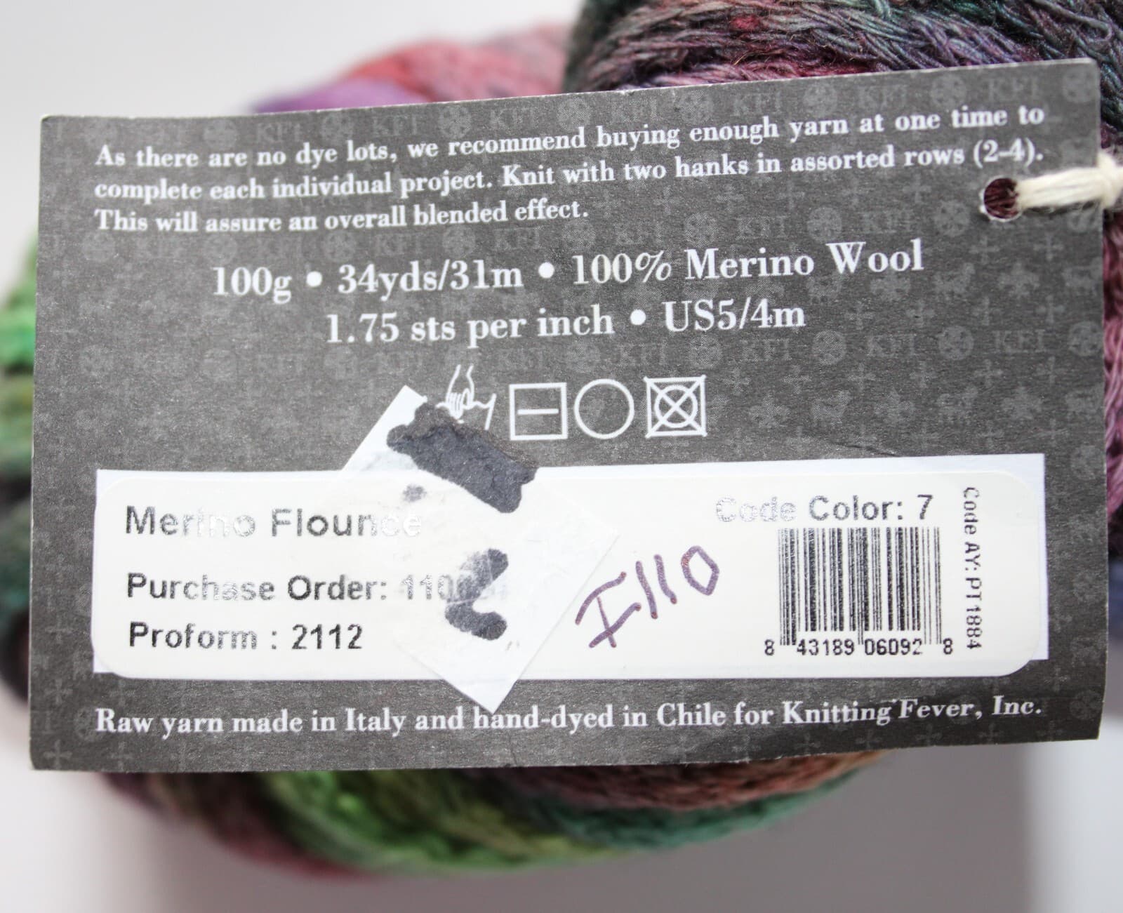 KFI Yarn Merino Flounce Col Code 7 100% Merino Wool 100gr 34yd - Thumbnail 4