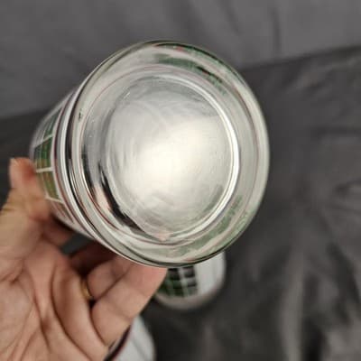 3 Vintage Waechtersbach Christmas Tree Low Ball Glasses Frosted Windowpane - Thumbnail 5