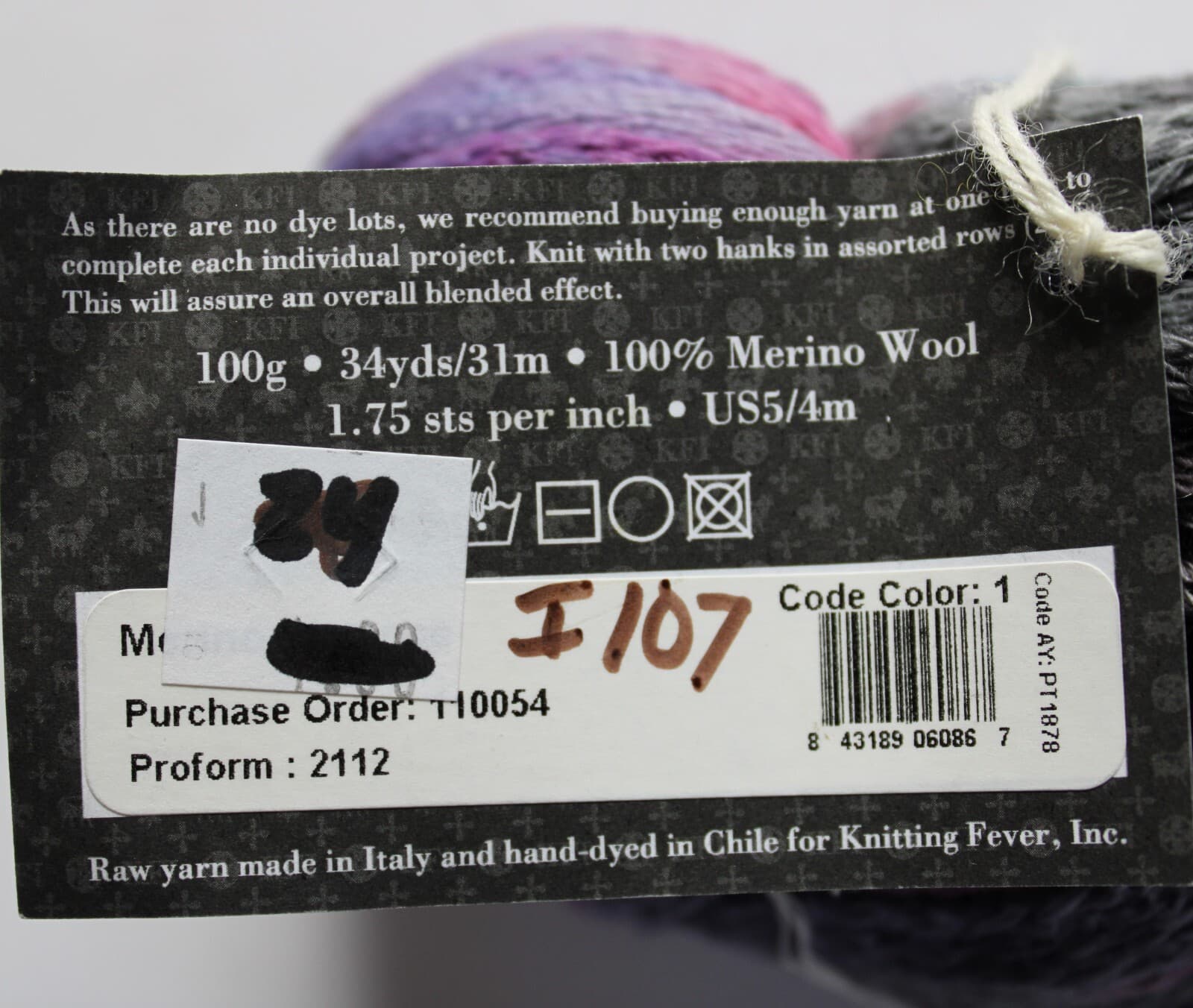 KFI Yarn Merino Flounce Col Code 1 100% Merino Wool 100gr 34yd - Thumbnail 3