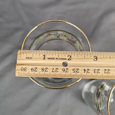 Beautiful Vintage Christmas Glassware Set of 3 Tall Glasses Tumblers Tea 6.25" - Thumbnail 4