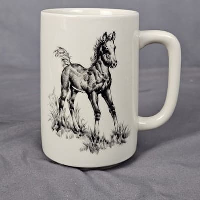 Otagiri Baby Horse Foal Ceramic Coffee Tea Cup Japan Vintage 1970s Excellent - Thumbnail 2