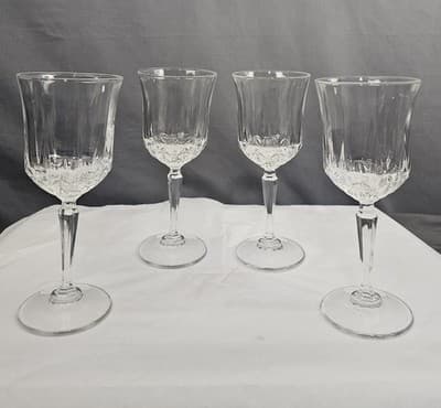 St. George American Heritage 4 Crystal Wine Glasses Long Stemware Water Goblet