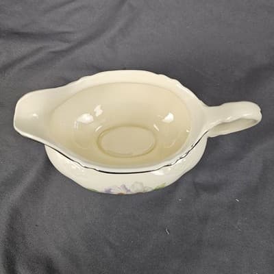 Homer Laughlin Virginia Rose Gravy Boat Creamer C52N8 USA Vintage - Thumbnail 3