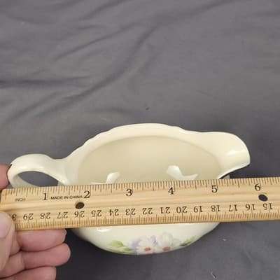 Homer Laughlin Virginia Rose Gravy Boat Creamer C52N8 USA Vintage - Thumbnail 8