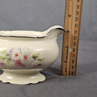 Homer Laughlin Virginia Rose Gravy Boat Creamer C52N8 USA Vintage - Thumbnail 10