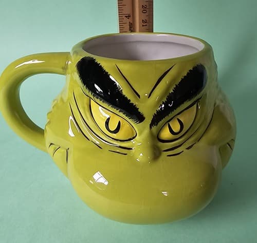 Dr Seuss The Grinch Head Shaped Coffee Mug Novelty Mugs Tea Cup Christmas Gift - Thumbnail 7