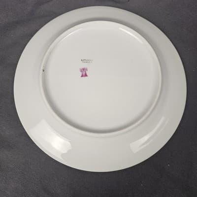 T&V Limoges Salad Plate 7.5" Blue & Gold Garland with Pink Roses - Thumbnail 4