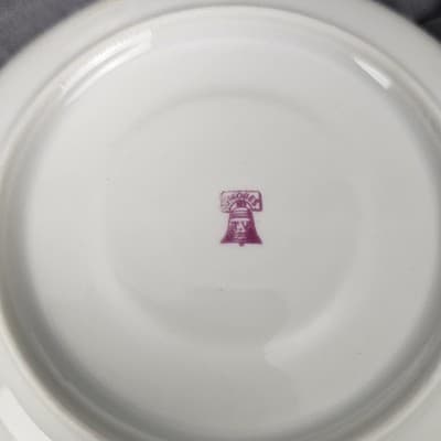 R&G Limoges Cup & Saucer Blue & Gold Garland with Pink Roses Tea Coffee - Thumbnail 6