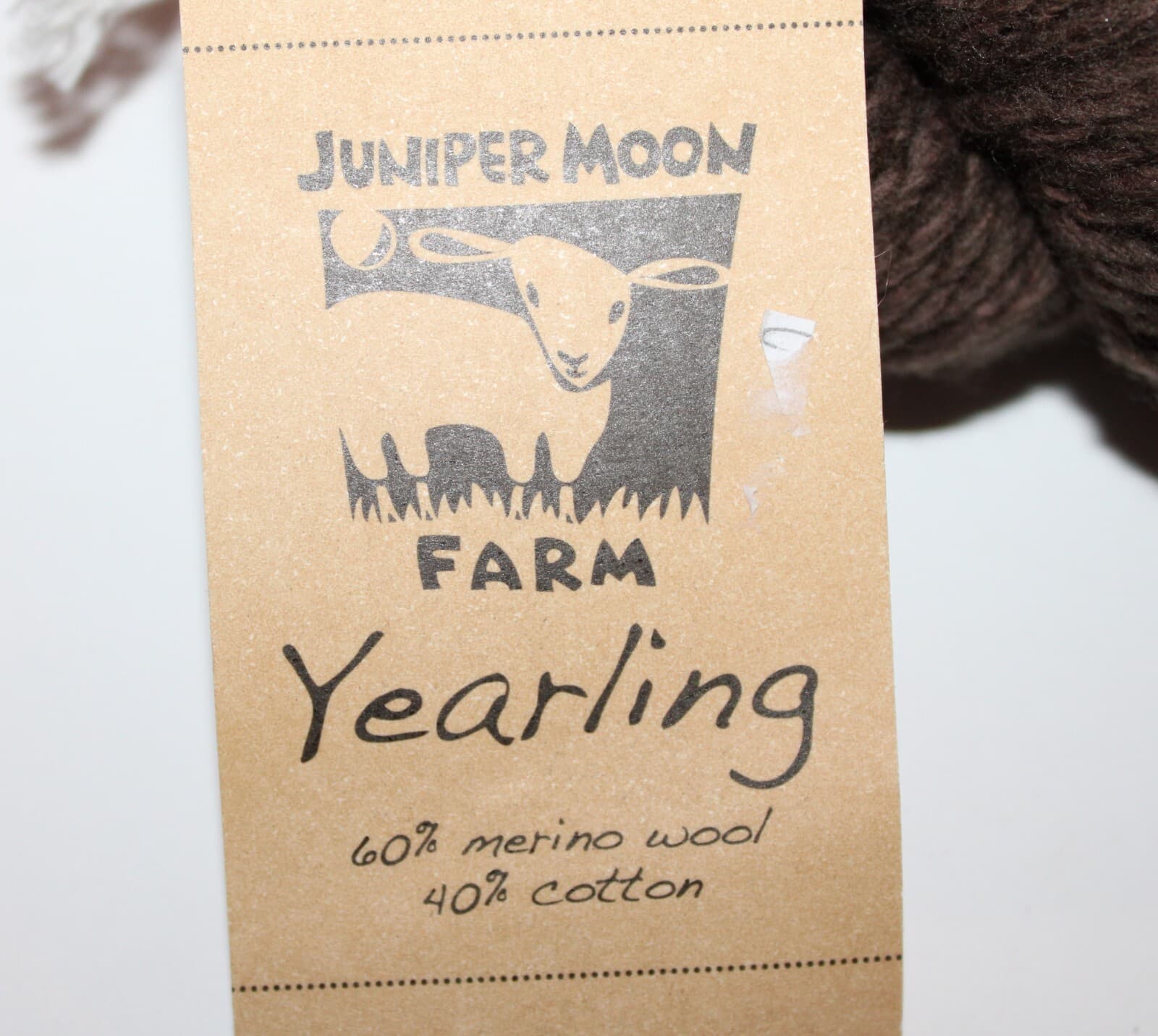 Juniper Moon Farm Yarn Yearling Col 17 Brown 60% Merino 40% Cotton 3.5oz 109yd - Thumbnail 3