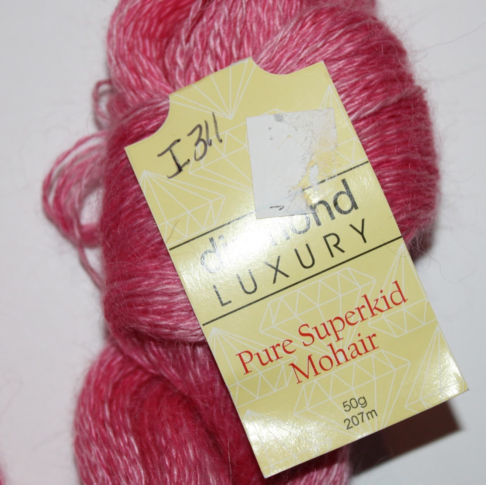 Diamond Luxury Pure 100% Superkid Mohair Yarn Col 1510 Lt Pink 50gr 207m - Thumbnail 2