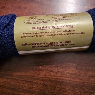 Vintage Fleishers Winsom Easy Care Yarn Dark Blue Col 479 Acrylic 2 oz. - Thumbnail 5