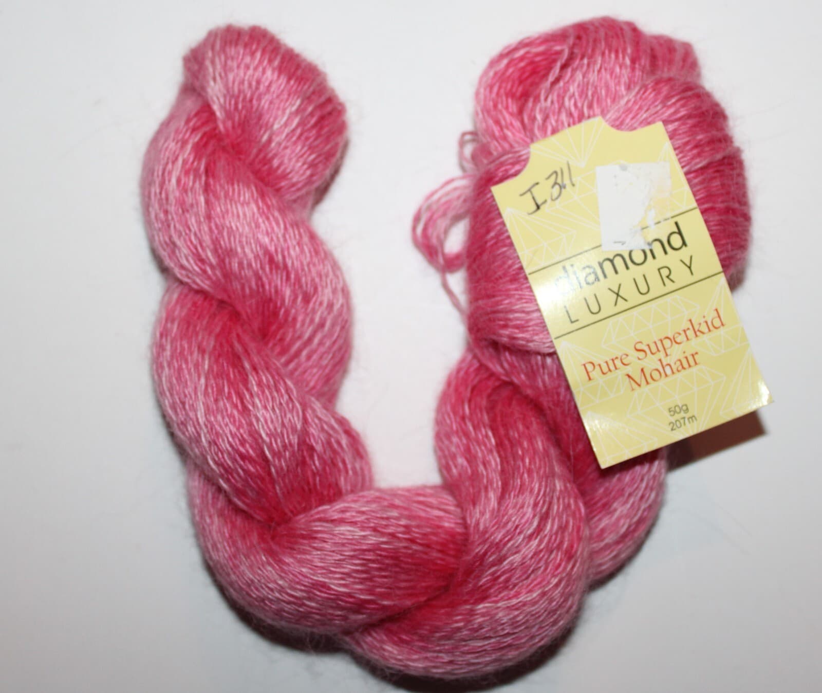 Diamond Luxury Pure 100% Superkid Mohair Yarn Col 1510 Lt Pink 50gr 207m