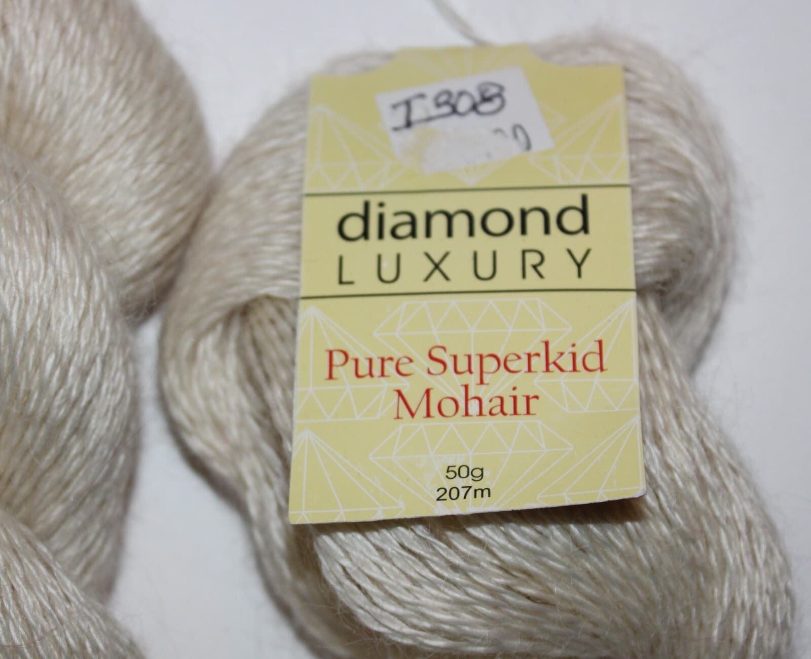 Diamond Luxury Pure 100% Superkid Mohair Yarn Col 1516 Creme 50gr 207m - Thumbnail 2
