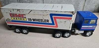 Nylint GMC Astro 18-Wheeler Tractor Trailer Pressed Steel Blue White Red - Thumbnail 4
