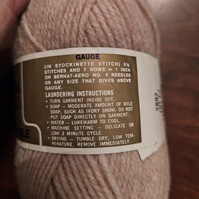 Bernat Berella Sportspun Sandstone Heather Yarn 3 ply US6 Acrylic #2892 1.5oz - Thumbnail 3