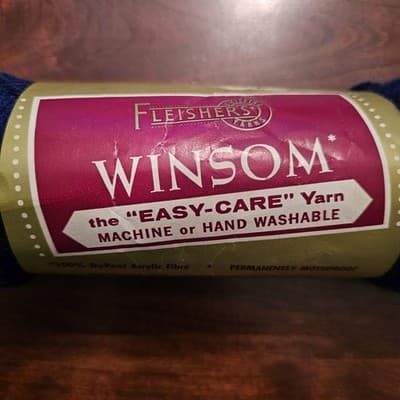 Vintage Fleishers Winsom Easy Care Yarn Dark Blue Col 479 Acrylic 2 oz. - Thumbnail 2