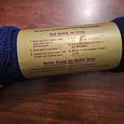 Vintage Fleishers Winsom Easy Care Yarn Dark Blue Col 479 Acrylic 2 oz. - Thumbnail 4