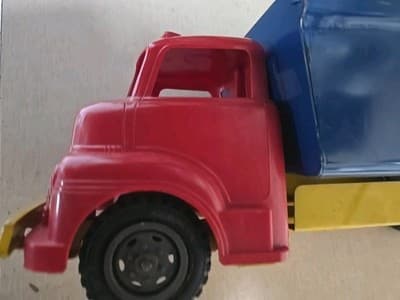 VINTAGE ALL ORIGINAL WYANDOTTE PRESSED STEEL TRUCK WITH DUMP BED - Thumbnail 9